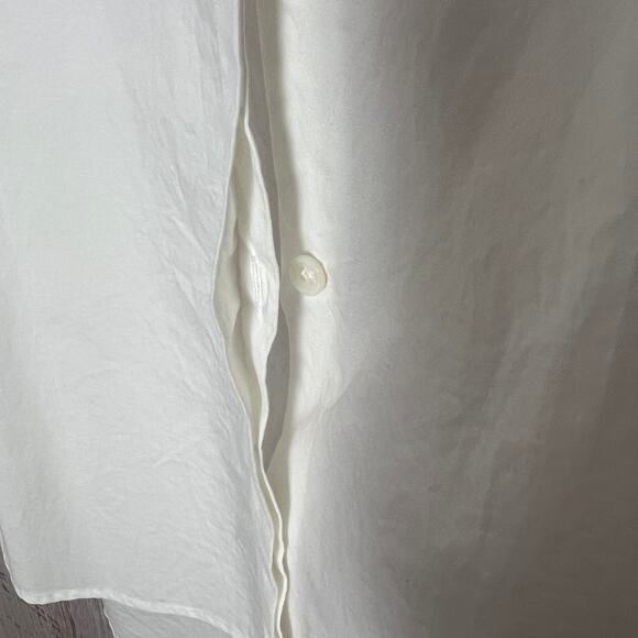 The Row White Puff Sleeved Button Up Shirt SIZE 4 White Cotton Relaxed Fit USA - Picture 7 of 16